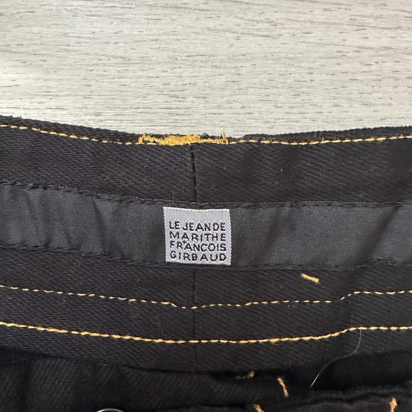 Vintage 90s Marithé François Girbaud Black & Yellow Shuttle Tape Jeans - Picture 8 of 8